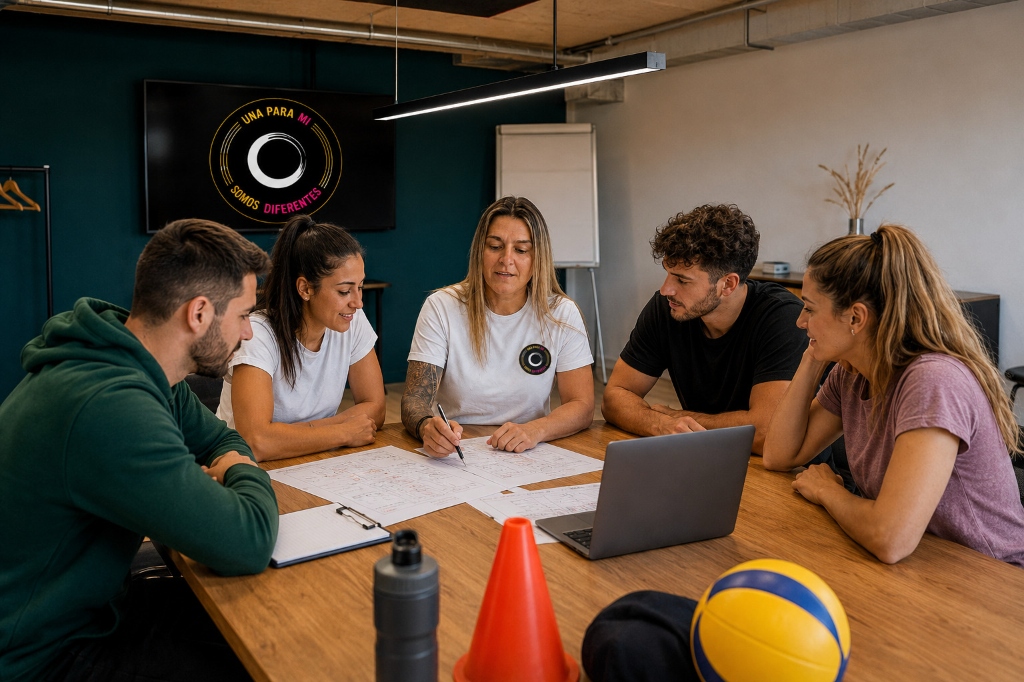 Aspirantes y preparadoras de Educación Física durante la clase semipresencial